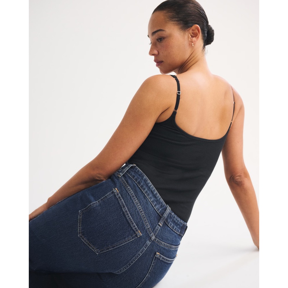 Abercrombie & Fitch Curve Love High Rise 90s Relaxed Jean Dark Wash 32 Regular - Picture 3 of 12